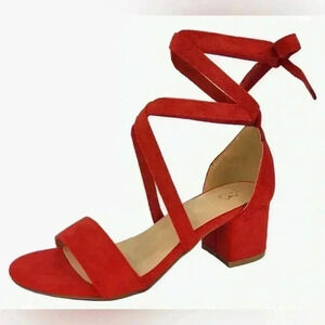 Trufox Red  wrap around sandal size 8M